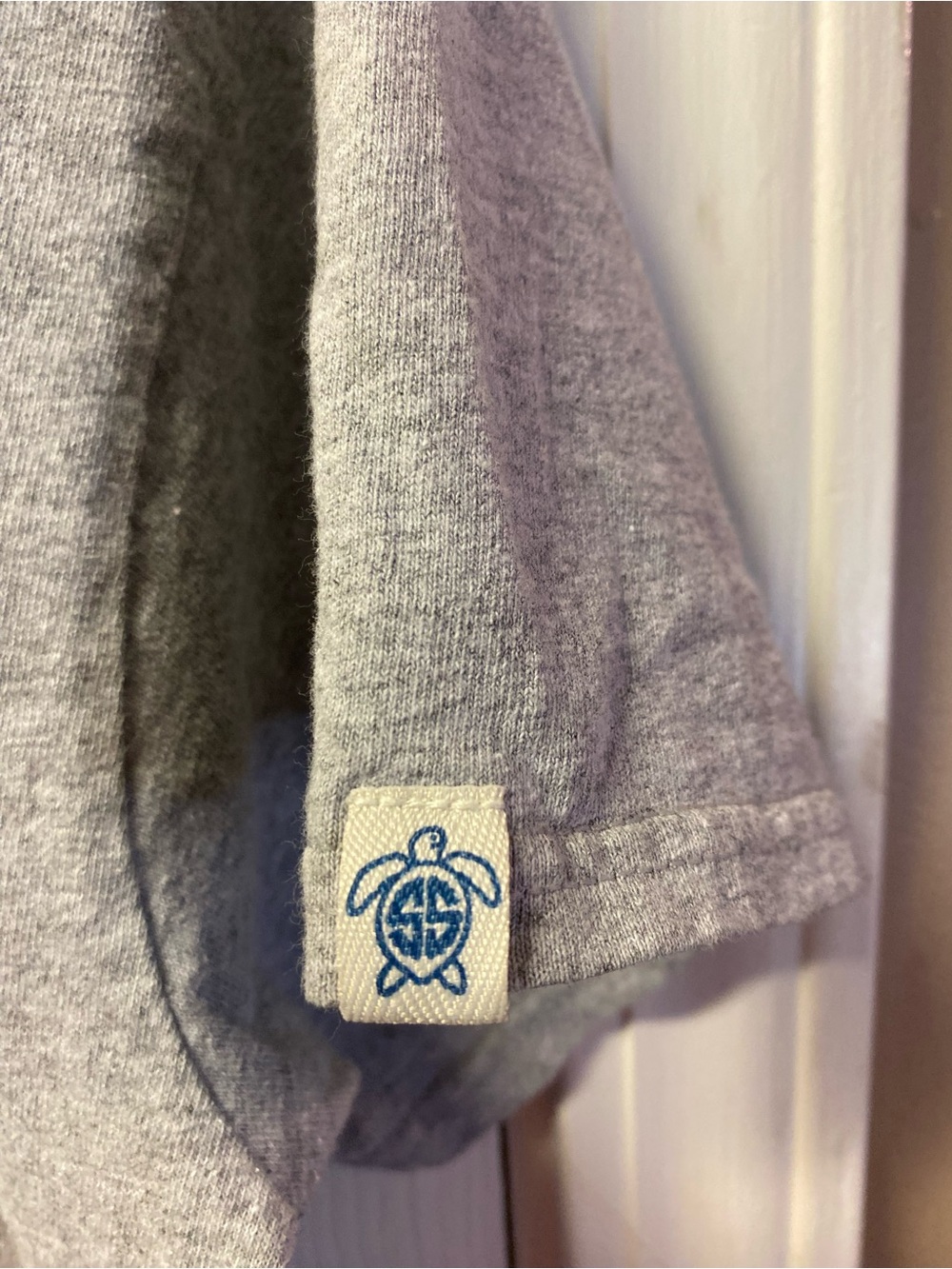Simply Southern Heather Gray Short Sleeve Tee with Navy Logo - Picture 3 of 6